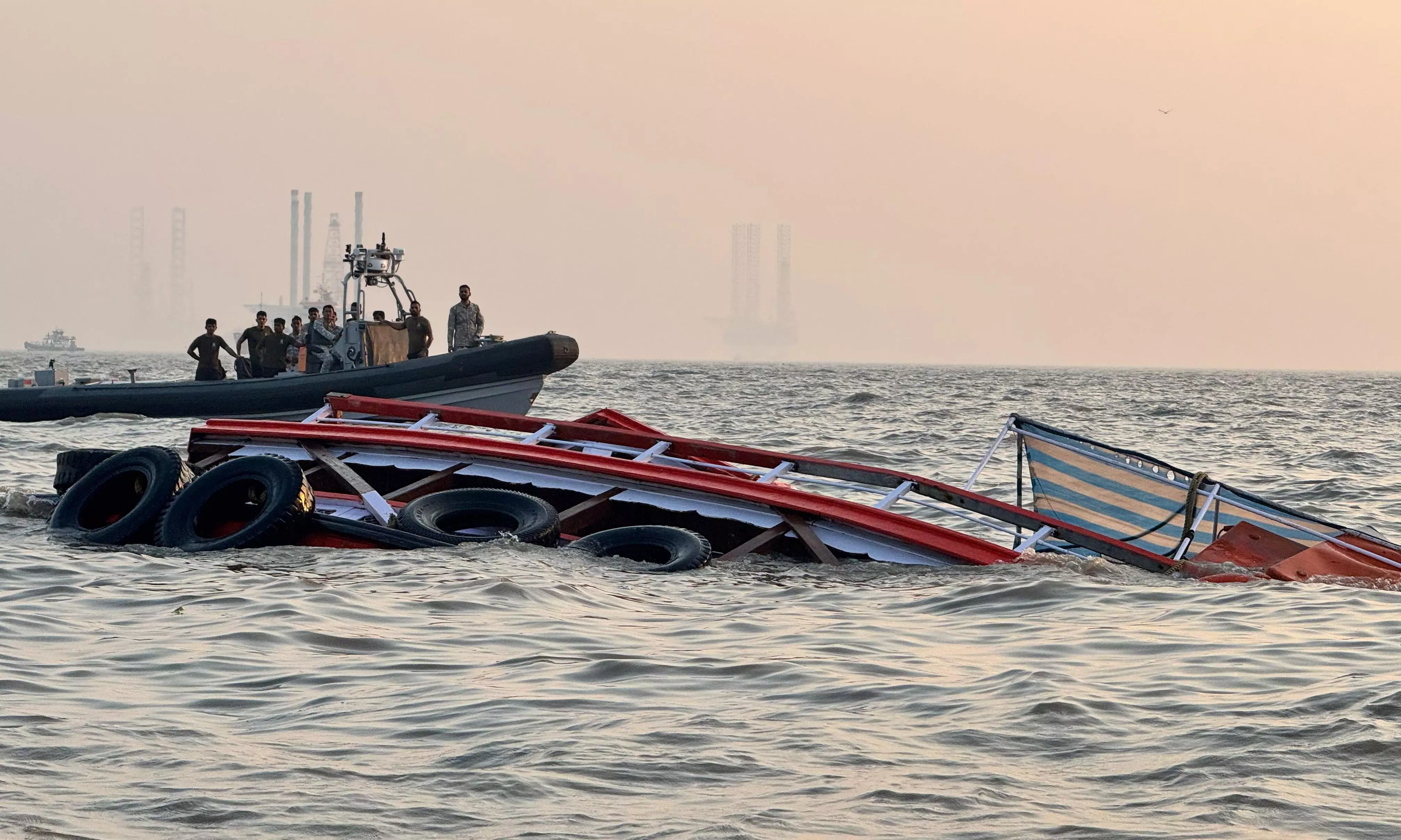 Mumbai: 13 dead as Navy speedboat hits ferry near Gateway of India