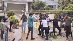 Vandalism at Allu Arjuns residence in Hyderabad