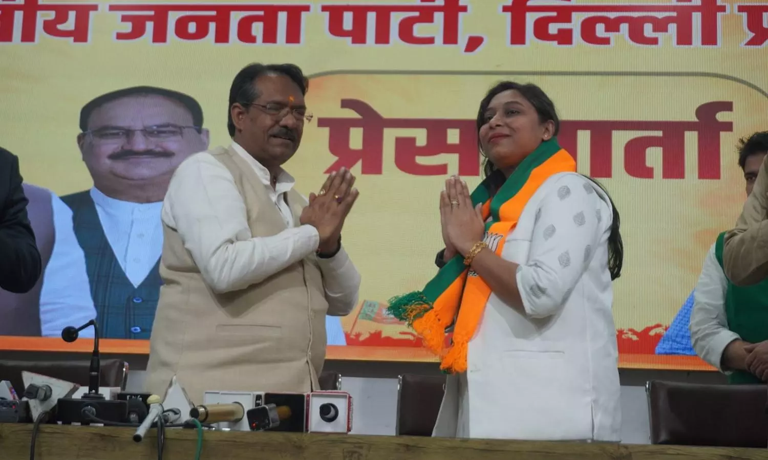 Delhi | AAPs councilor Priyanka Gautam jumps ship, joins BJP