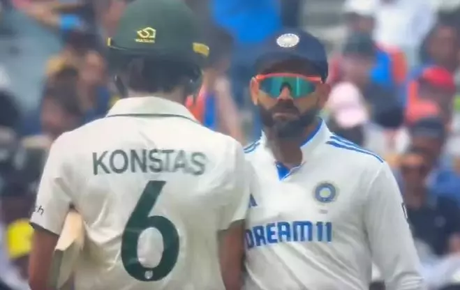 Virat Kohli shoulders Sam Konstas