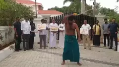 Anna varsity rape: After dumping footwear, Annamalai flogs himself in protest