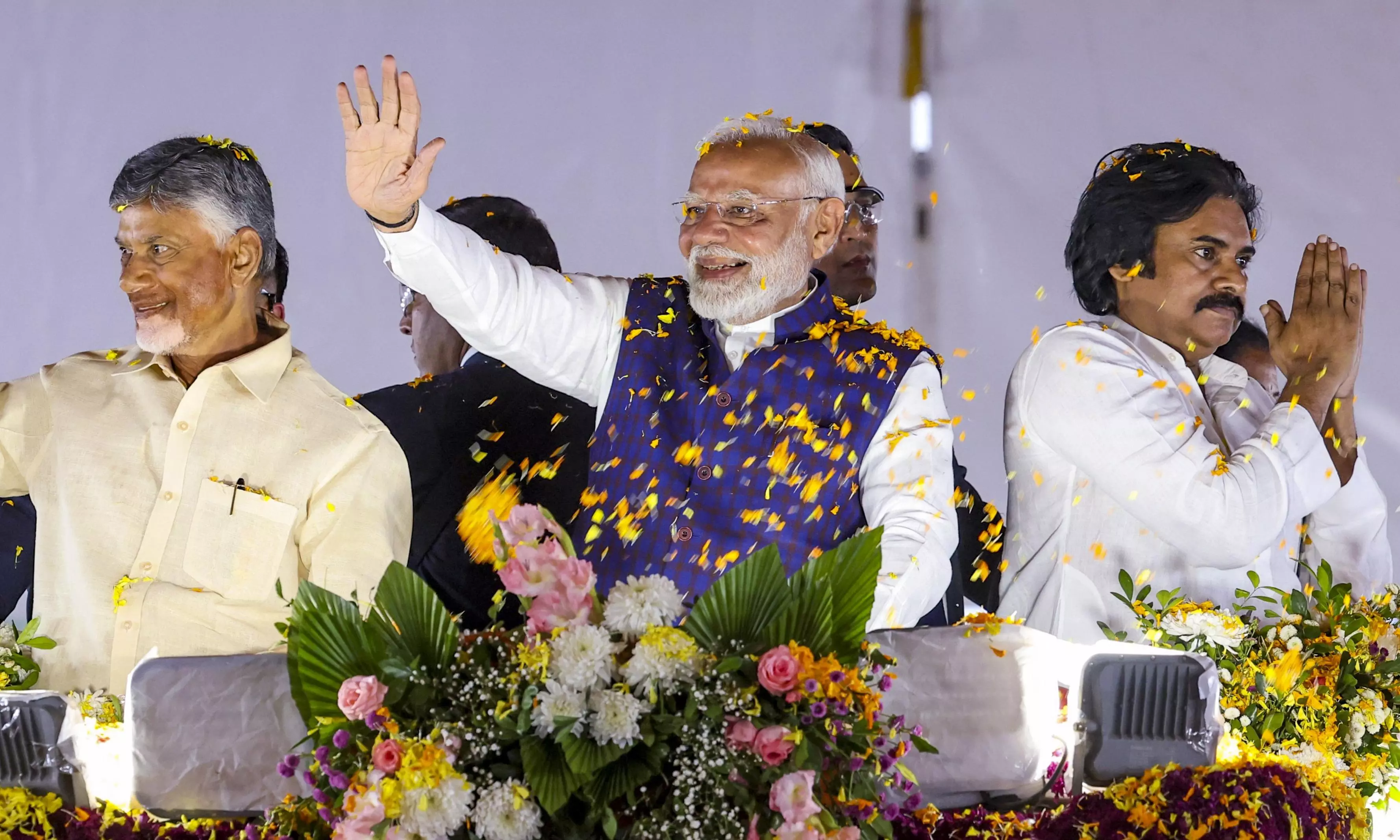 Narendra Modi, Chandrababu Naidu, and Pawan Kalyan