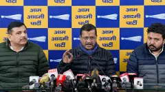 Arvind Kejriwal at a press conference