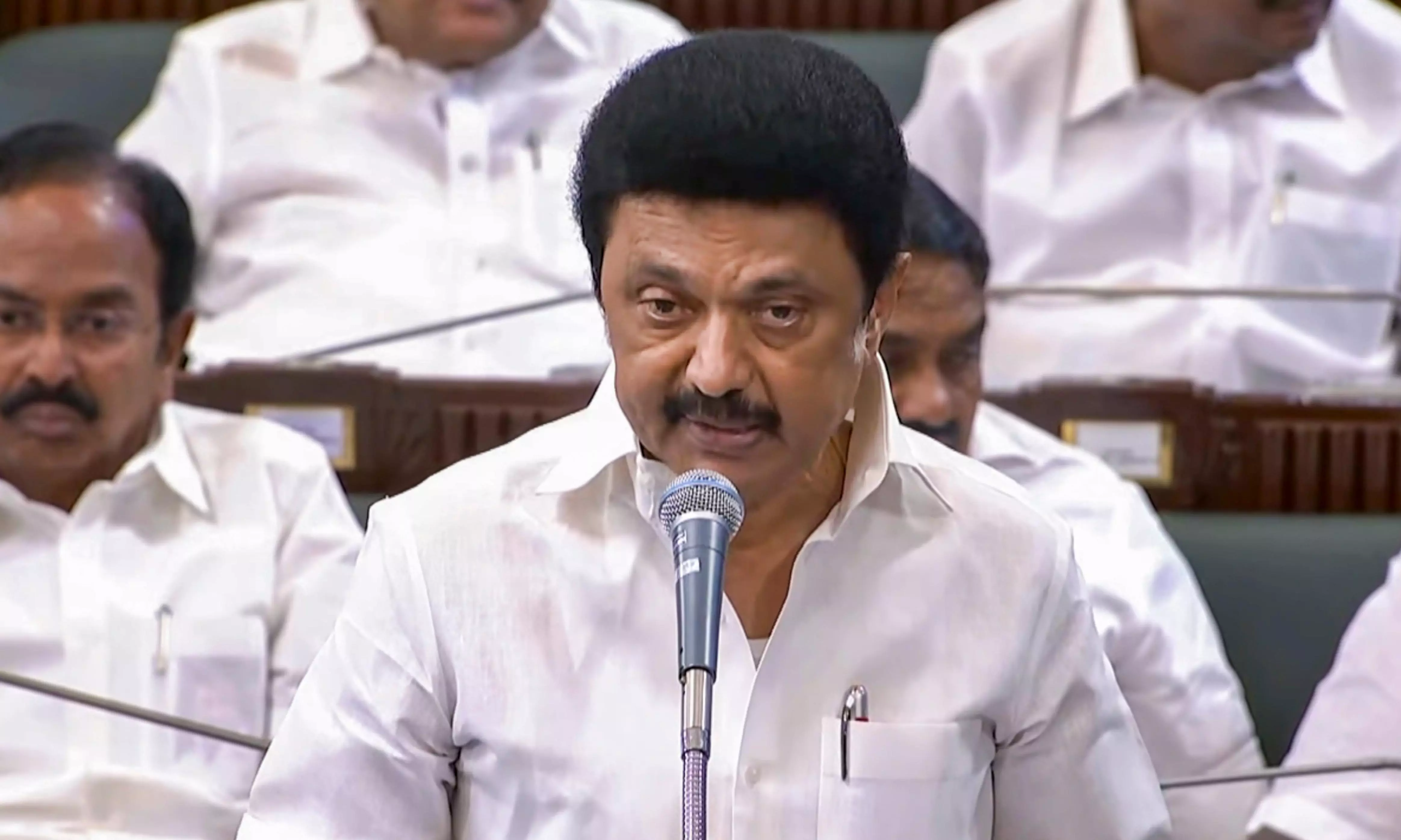 MK Stalin in the Legislative Assembly