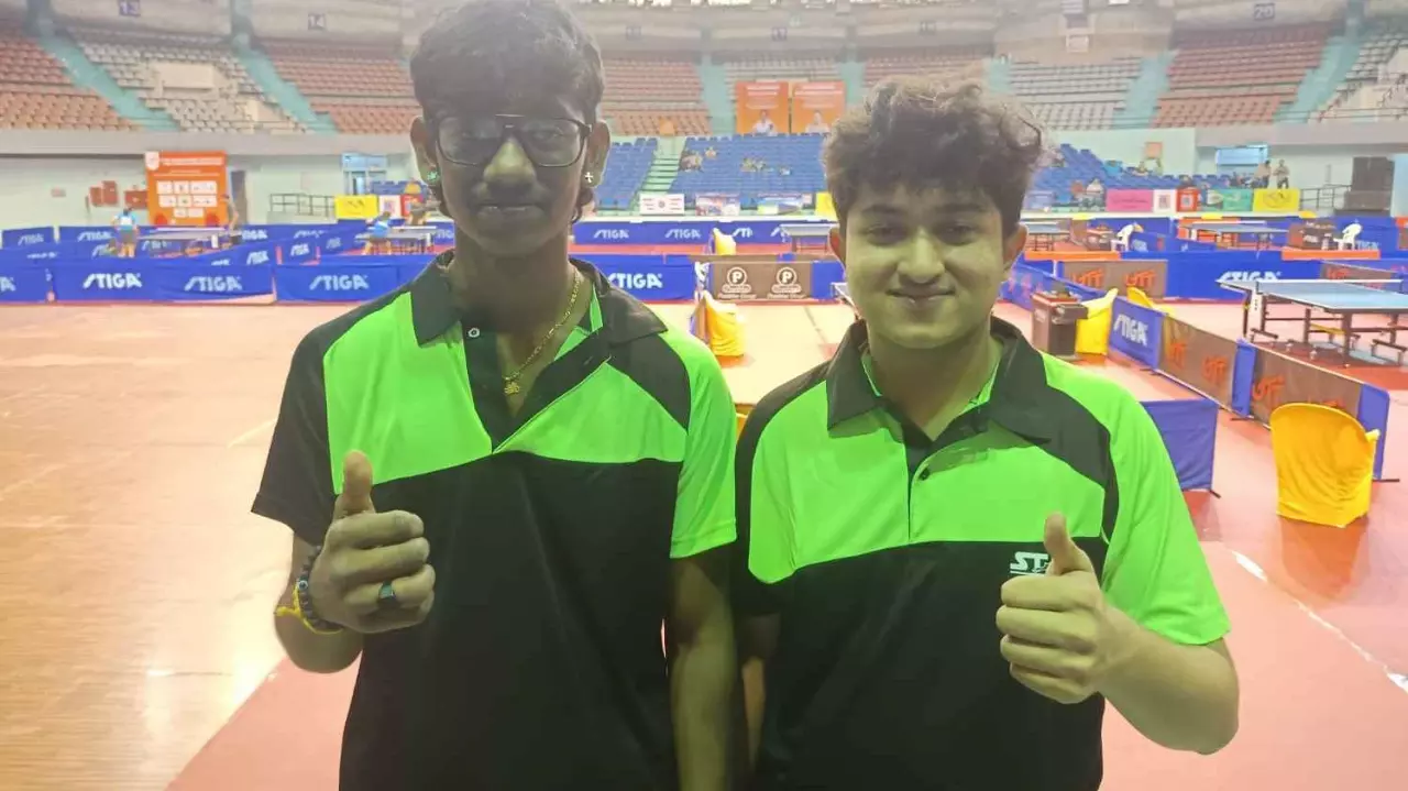 Preyesh Suresh Raj (left) and PB Abhinandh, Table Tennis Preyesh Suresh Raj (left) and PB Abhinandh, Table Tennis