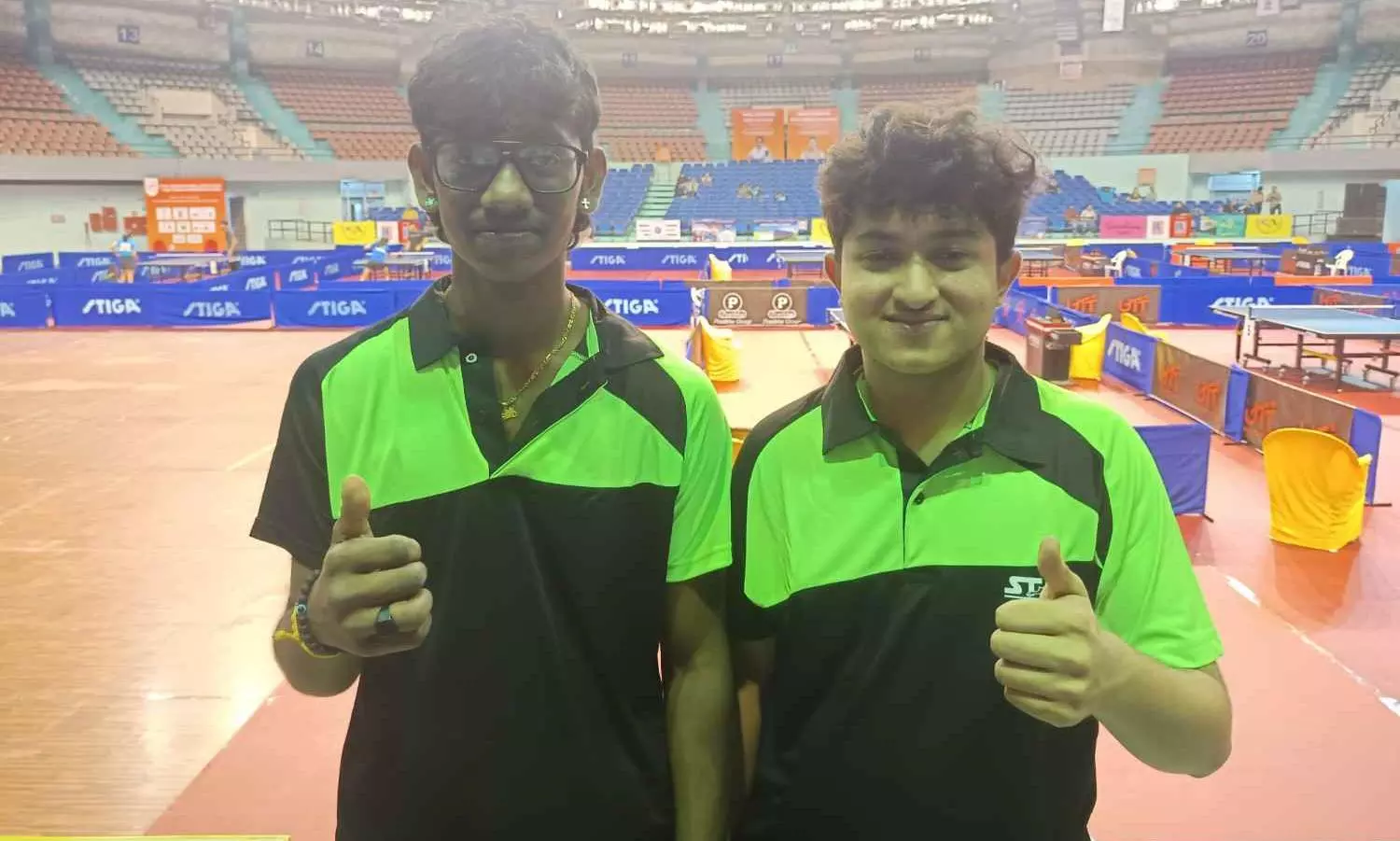 Preyesh Suresh Raj (left) and PB Abhinandh, Table Tennis