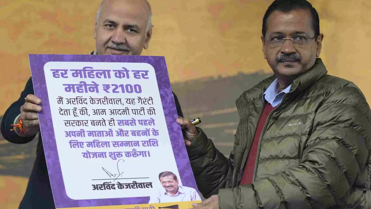 Kejriwal, guarantees, AAP manifesto, Delhi polls Kejriwal, guarantees, AAP manifesto, Delhi polls
