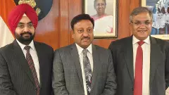 CEC Rajiv Kumar with Gyanesh Kumar and Sukhbir Singh Sandhu