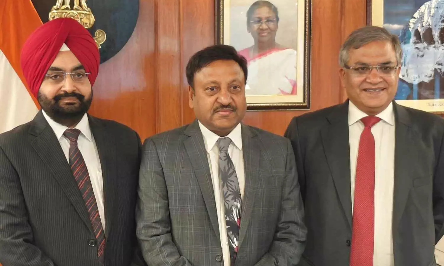 CEC Rajiv Kumar with Gyanesh Kumar and Sukhbir Singh Sandhu