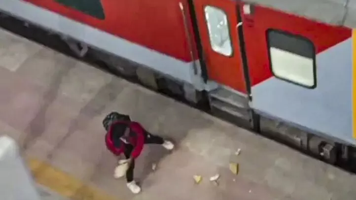 Stones thrown at train