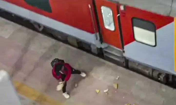Stones thrown at train
