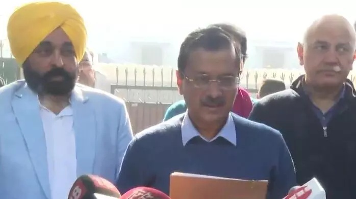 Bhagwant Mann, Arvind Kejriwal, Manish Sisodia