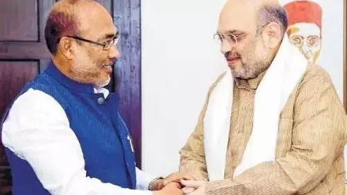 Biren Singh, Amit Shah