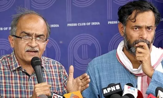 Prashant Bhushan and Yogendra Yadav blame Kejriwal for AAP losing in elections