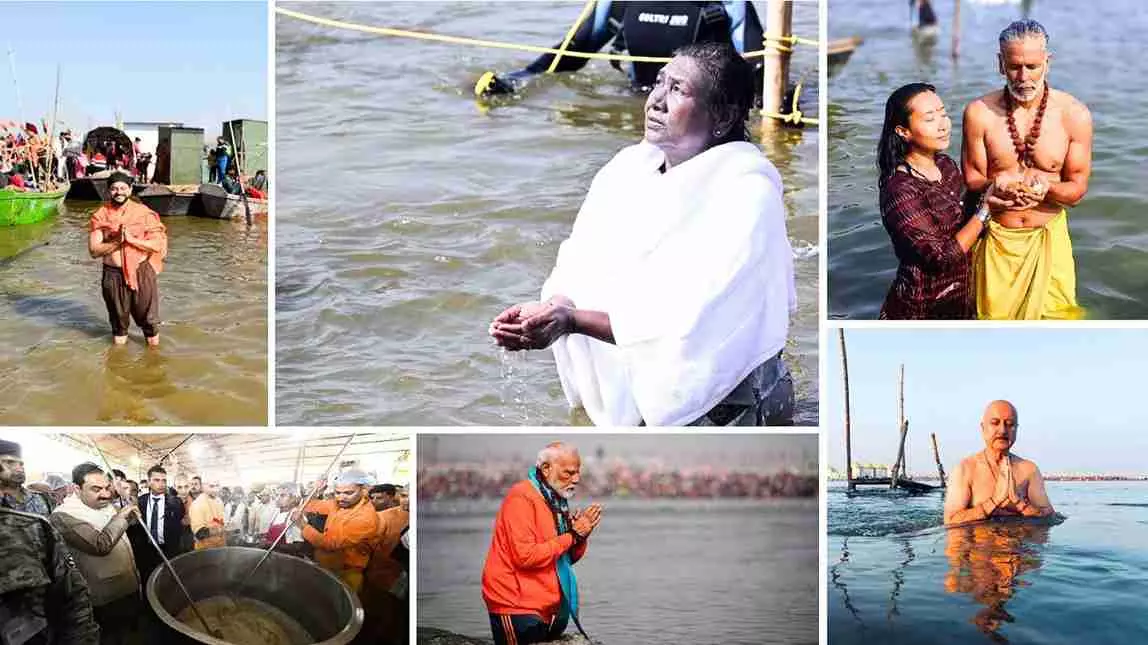 Celebrities at Maha Kumbh Mela 2025.
