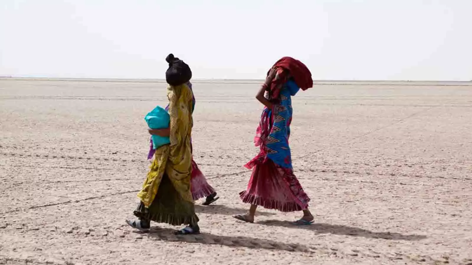 Salt farmers in the Little Rann of Kutch.