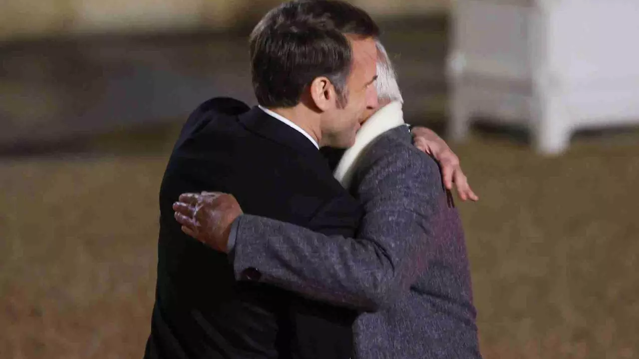 PM Modi welcomed with a hug by ‘friend’ Macron in France
