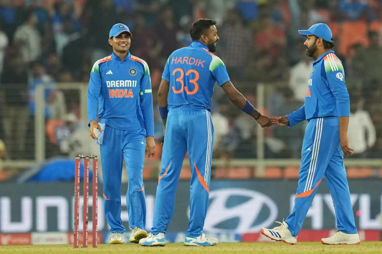 Shubman Gill, Hardik Pandya, Rohit Sharma