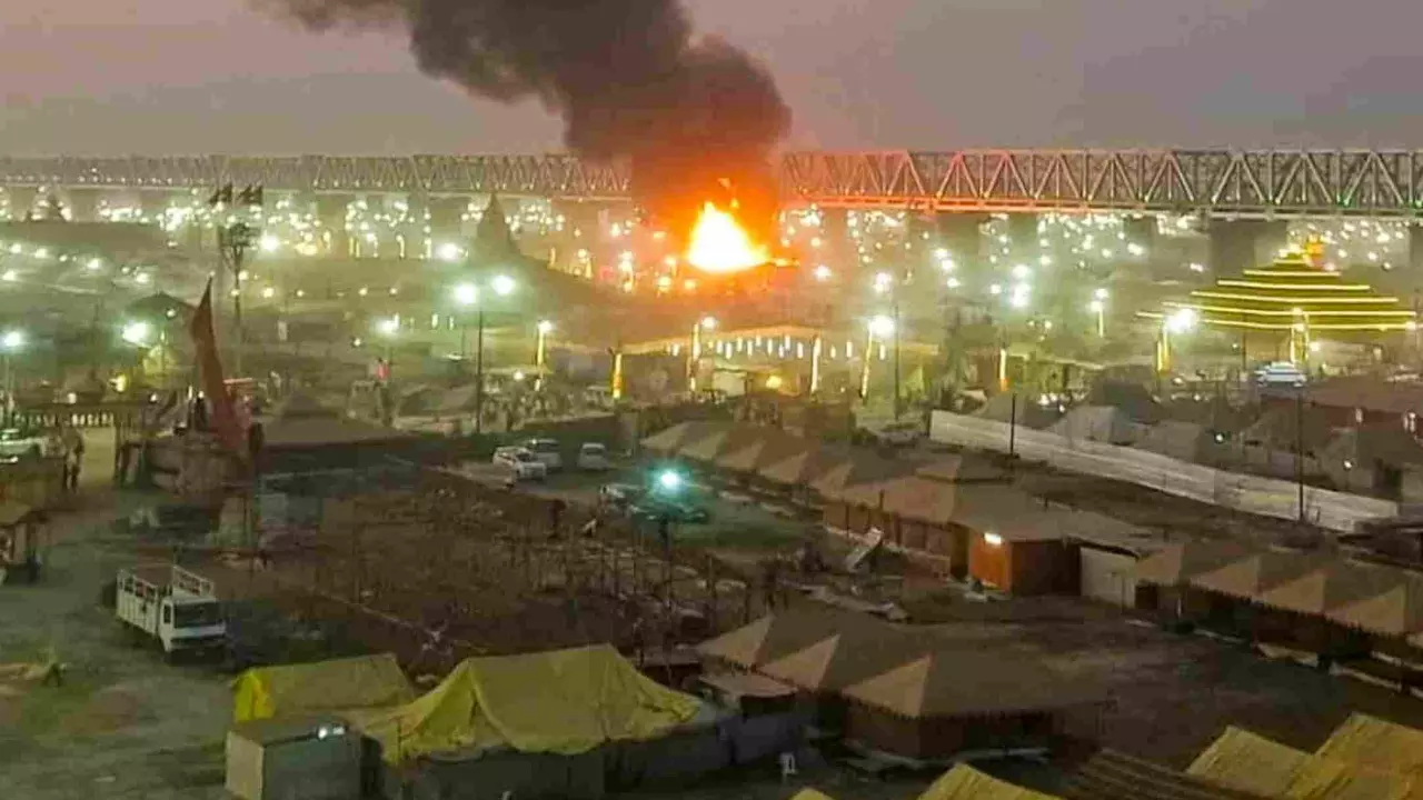 Fire engulfs seven tents in Maha Kumbh, no casualties