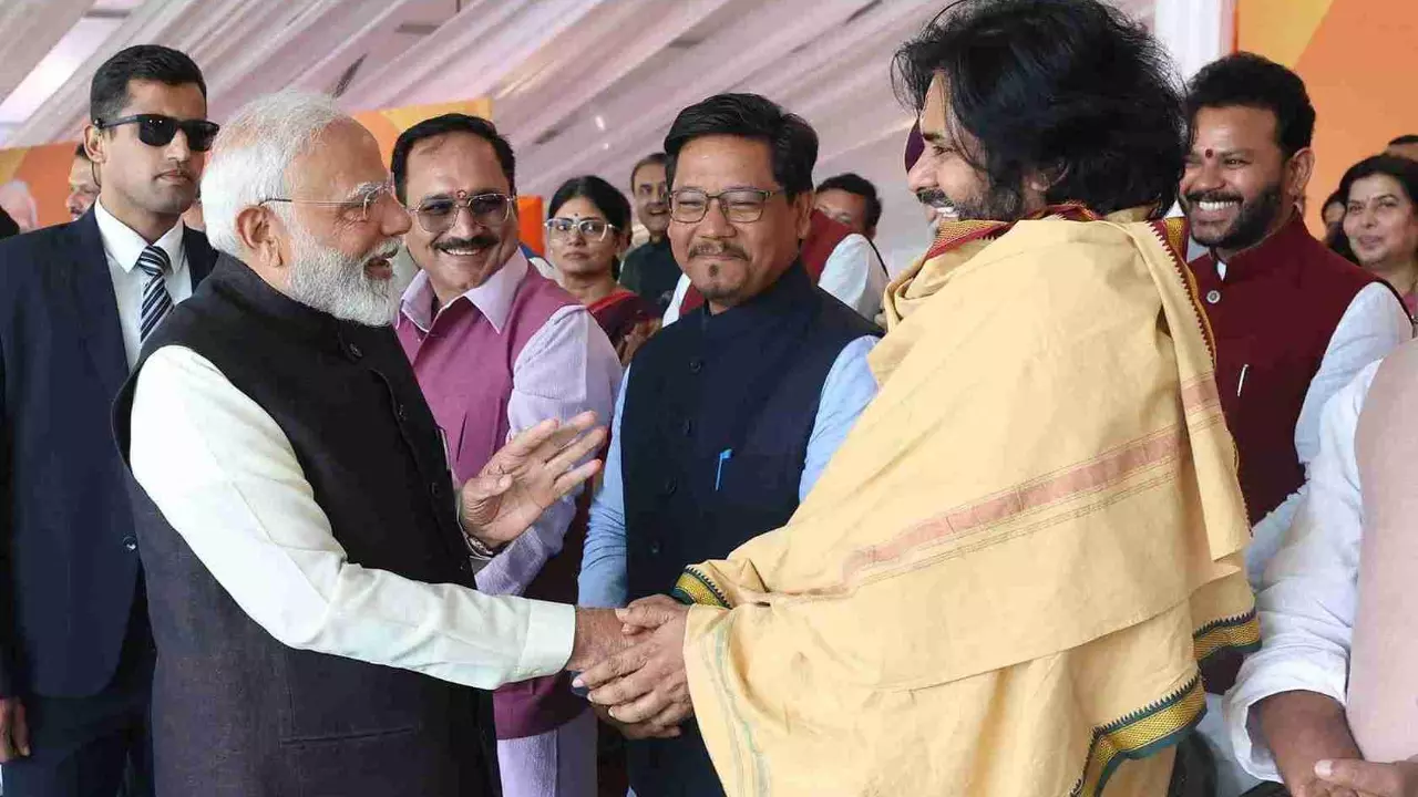 Modi shares joke with Pawan Kalyan at Delhi swearing-in; what did he say?