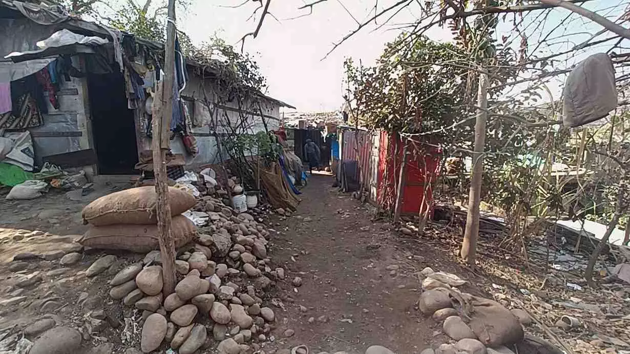 A makeshift home for Rohingya refugees in Karyani Talab, Jammu