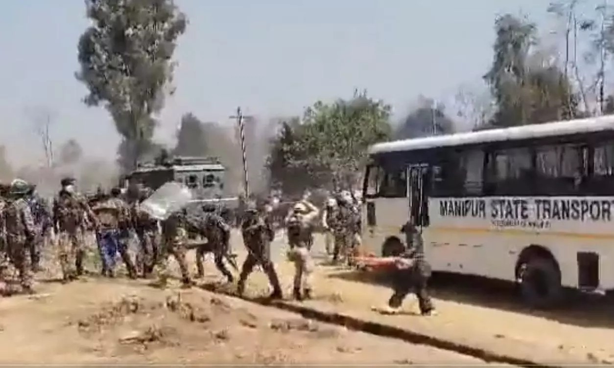 As bus services resume in Manipur, Kukis clash with forces; women hurt