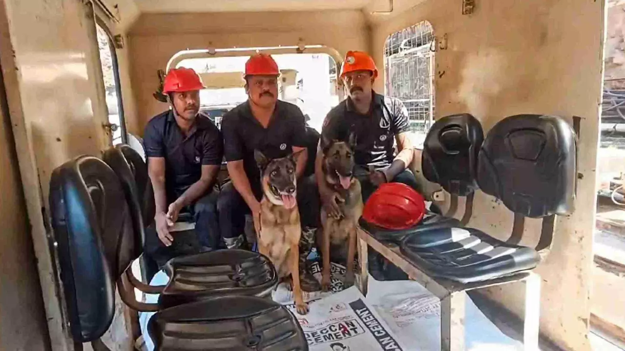 Telangana tunnel collapse: 1 body partially dug out as cadaver dogs trace location