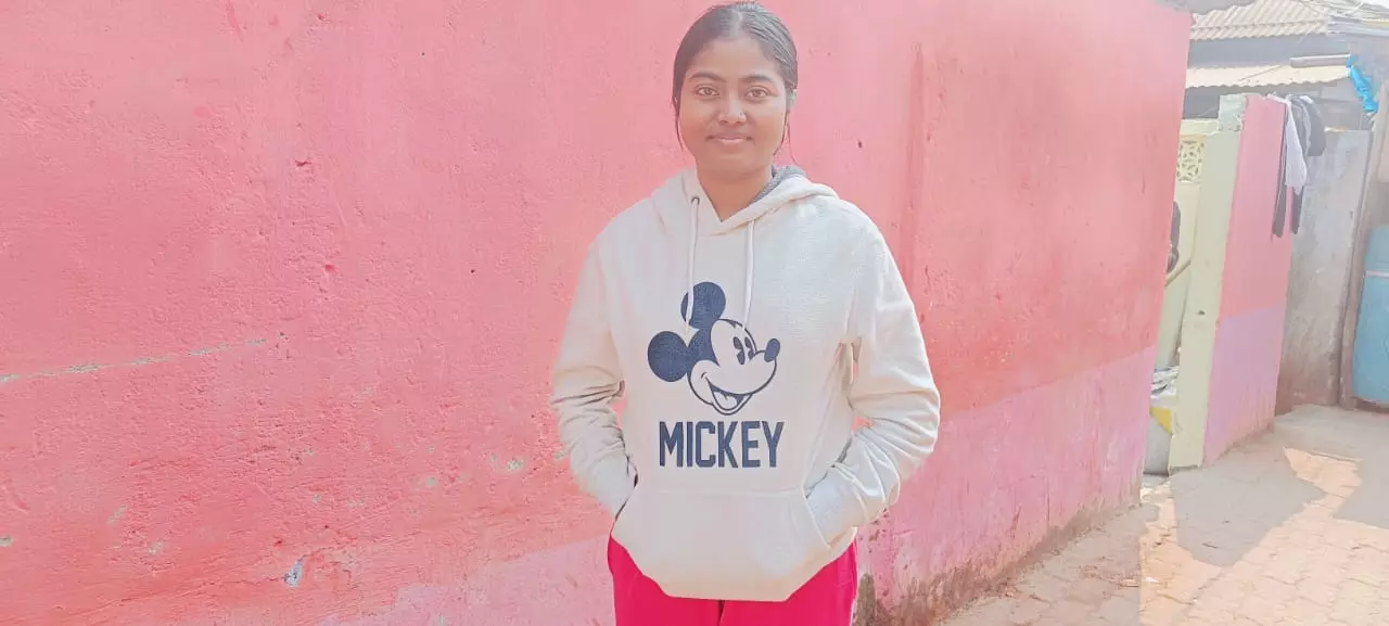 Richa Basfore, the star student from Tezpurs Harijan colony, who excelled in her studies.