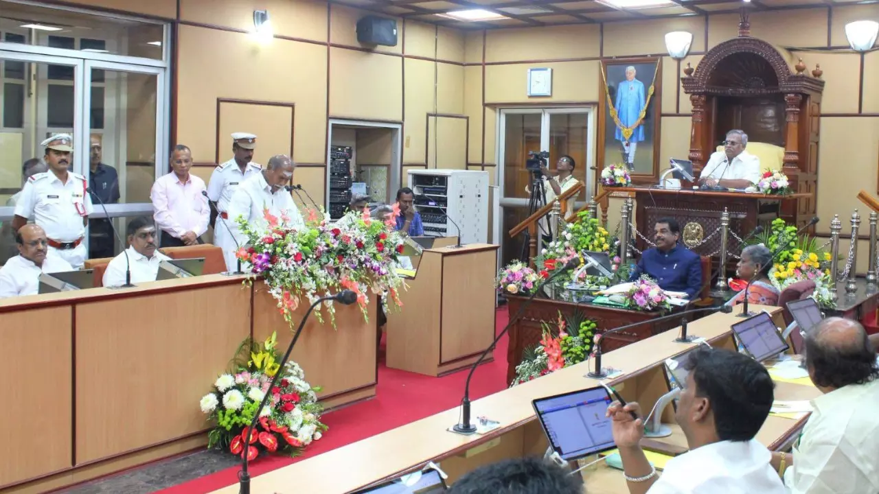 Pondy Assembly erupts over three-language policy; opposition walks out