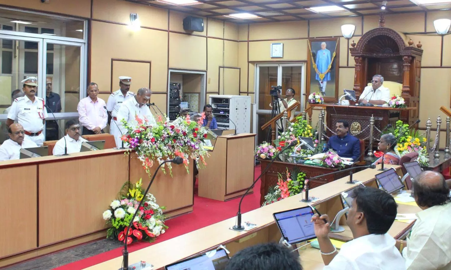 Pondy Assembly erupts over three-language policy; opposition walks out