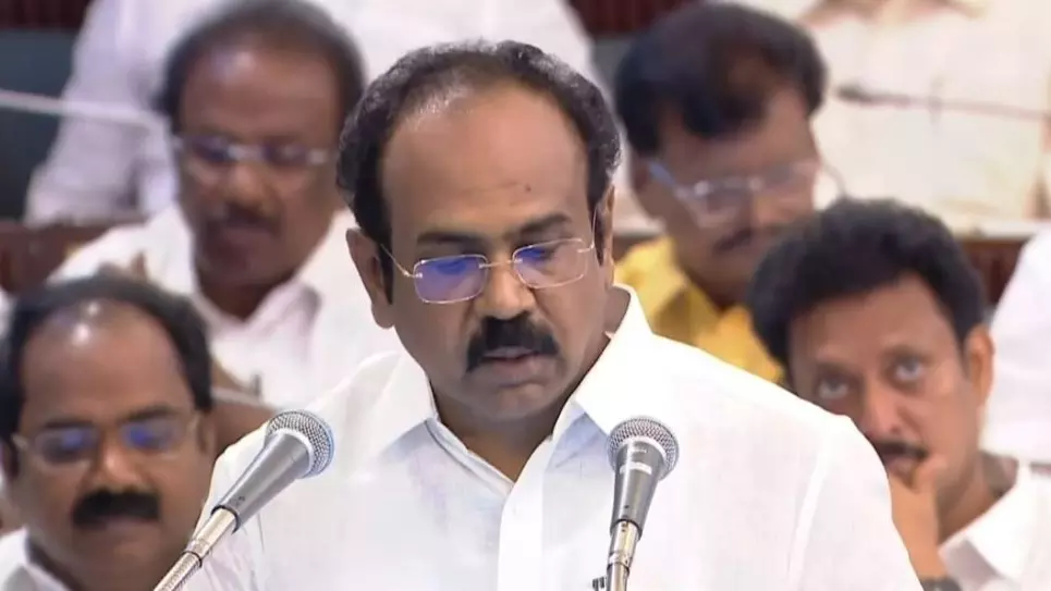 Tamil Nadu Finance Minister Thangam Thennarasu presenting the Budget 2025-26