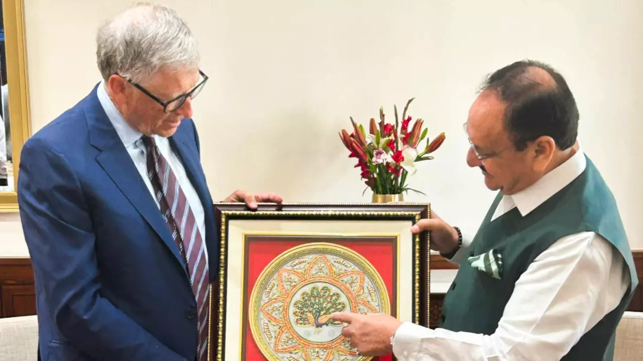 Bill Gates talks healthcare, technology with JP Nadda, Chandrababu Naidu