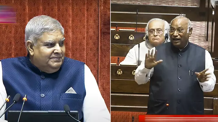 Dhankhar and Kharge in Rajya Sabha
