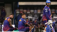 Mumbai Indians (MI) captain Hardik Pandya (left), Suryakumar Yadav (centre), and Rohit Sharma