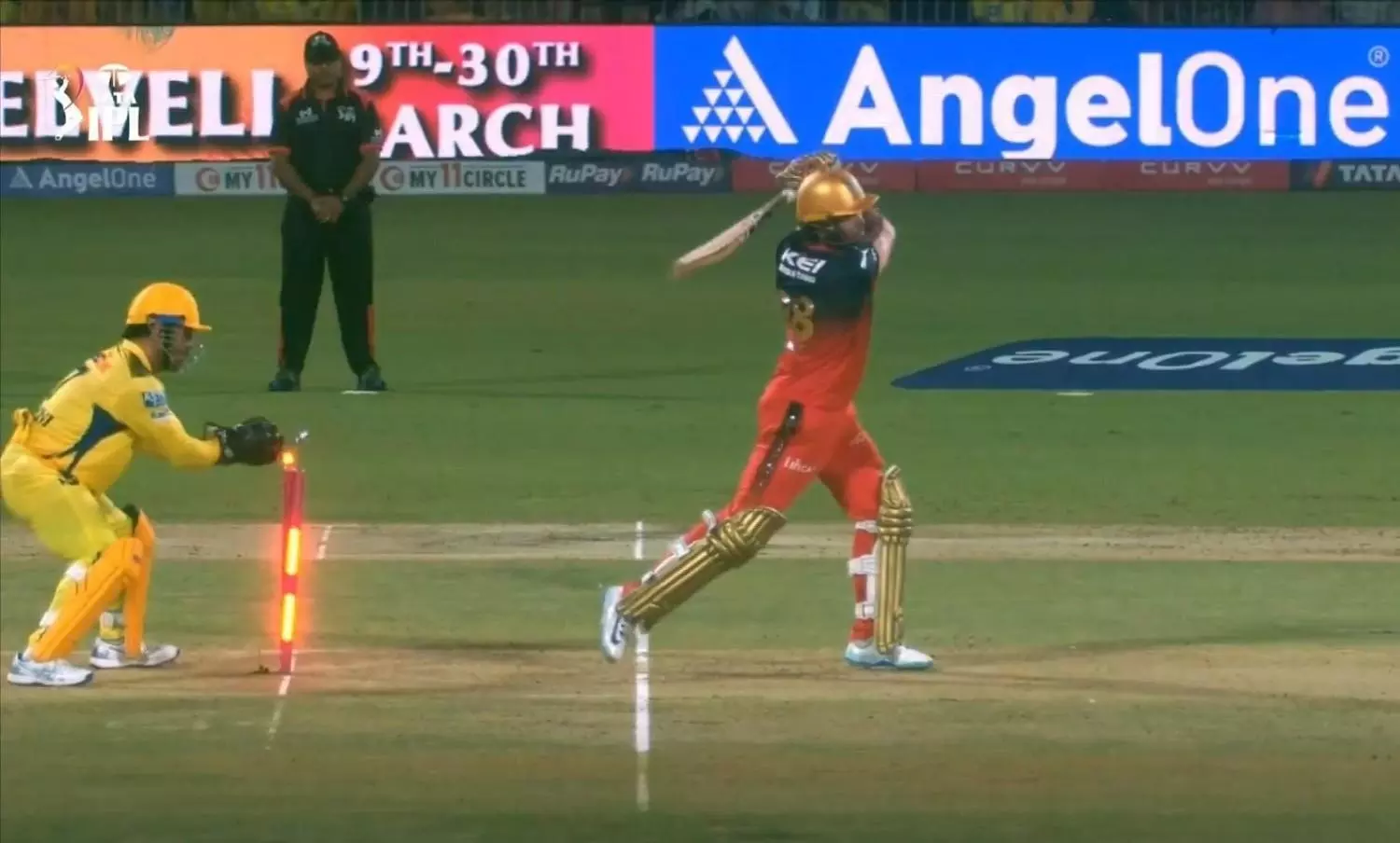 CSKs MS Dhoni stumps Phil Salt of RCB