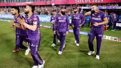 KKR players during an IPL 2025 match
