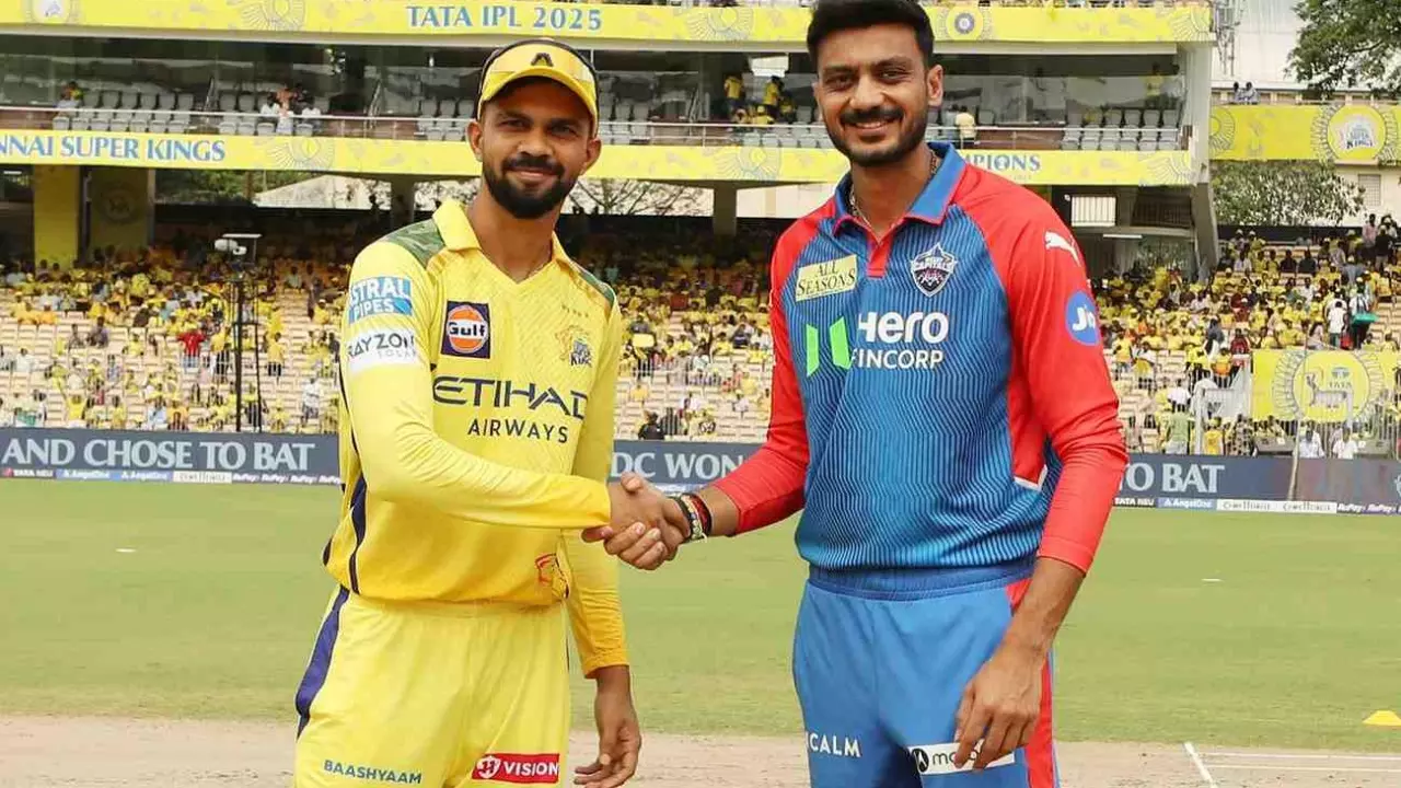CSK captain Ruturaj Gaikwad (left) and DC skipper Axar Patel