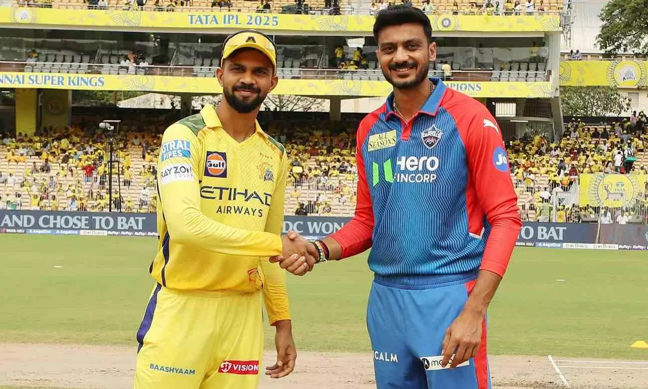 CSK captain Ruturaj Gaikwad (left) and DC skipper Axar Patel