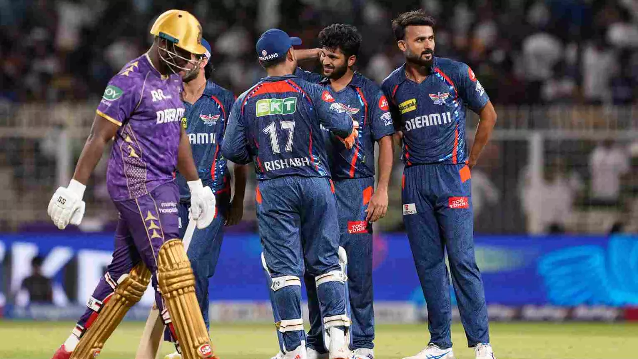 KKR lose by four runs in high scoring IPL contest against LSG