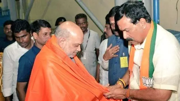 Union home minister Amit Shah at Chennai airport