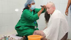 Pawan Kalyan wife tonsured at Tirupati