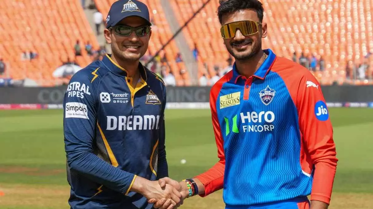 Captains Shubman Gill (left) of Gujarat Titans (GT) and Axar Patel of Delhi Capitals (DC)