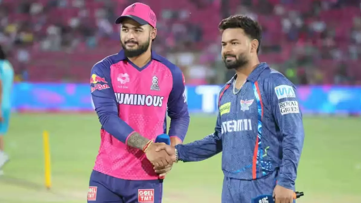 RR captain Riyan Parag (left) and LSG skipper Rishabh Pant