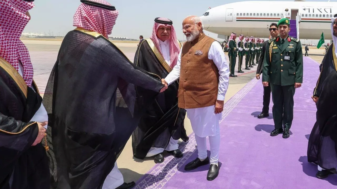 PM Modi lands in Jeddah; 6 MoUs to be signed, Hajj quota on agenda