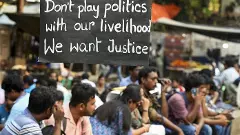 Protesting teachers in Kolkata