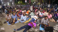 Protesting teachers in Kolkata