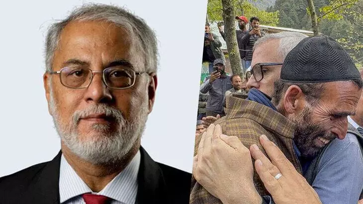 Manoj Joshi | Omar Abdullah consoles the father of one of the victims