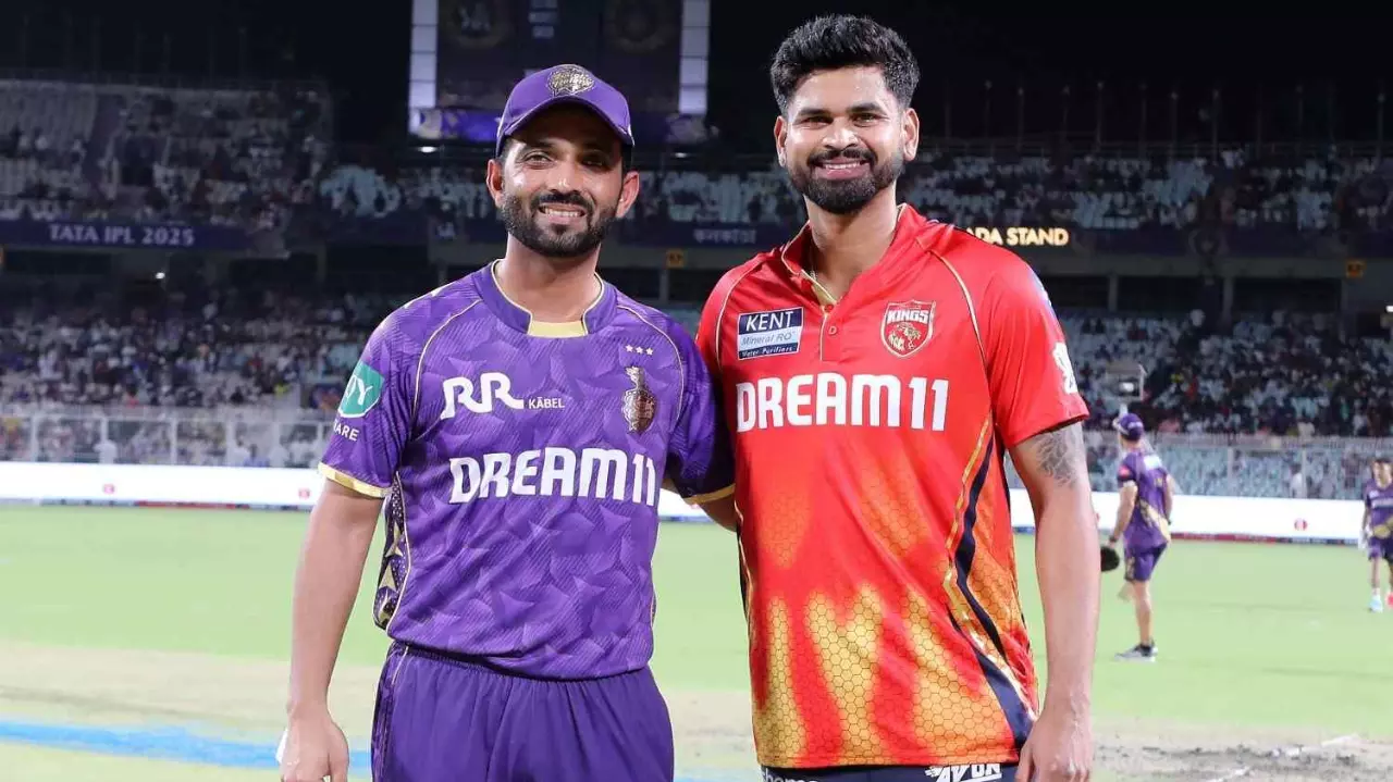 KKR captain Ajinkya Rahane (left) and PBKS skipper Shreyas Iyer KKR captain Ajinkya Rahane (left) and PBKS skipper Shreyas Iyer