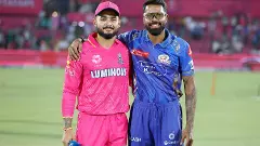 Rajasthan Royals (RR) Riyan Parag and Mumbai Indians (MI) skipper Hardik Pandya
