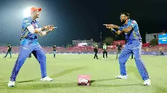 Mumbai Indians (MI) captain Hardik Pandya (right) and Suryakumar Yadav